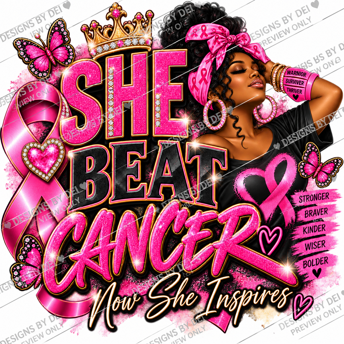 She Beat Cancer PNG